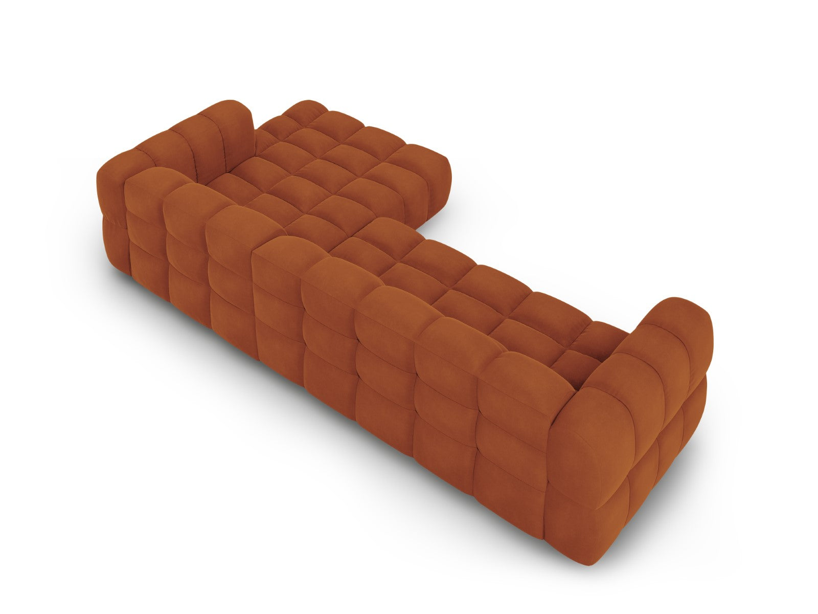 Cosmopolitan Design - Divano angolare modulare destro "Sky" 4 posti in velluto terracotta 