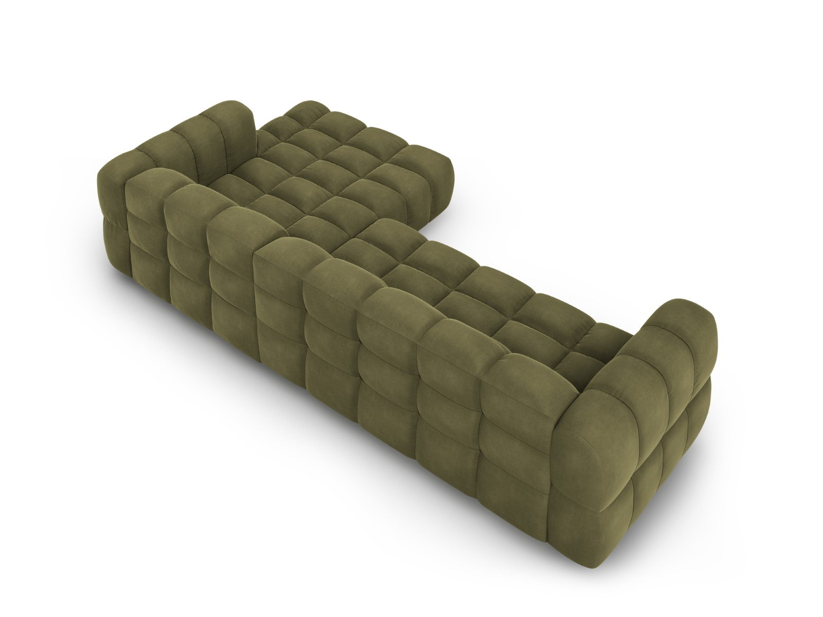 Cosmopolitan Design - Divano angolare modulare destro "Sky" 4 posti in velluto verde chiaro 