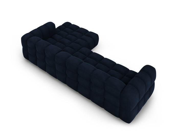 Cosmopolitan Design - Divano angolare modulare destro "Sky" 4 posti in velluto blu reale 