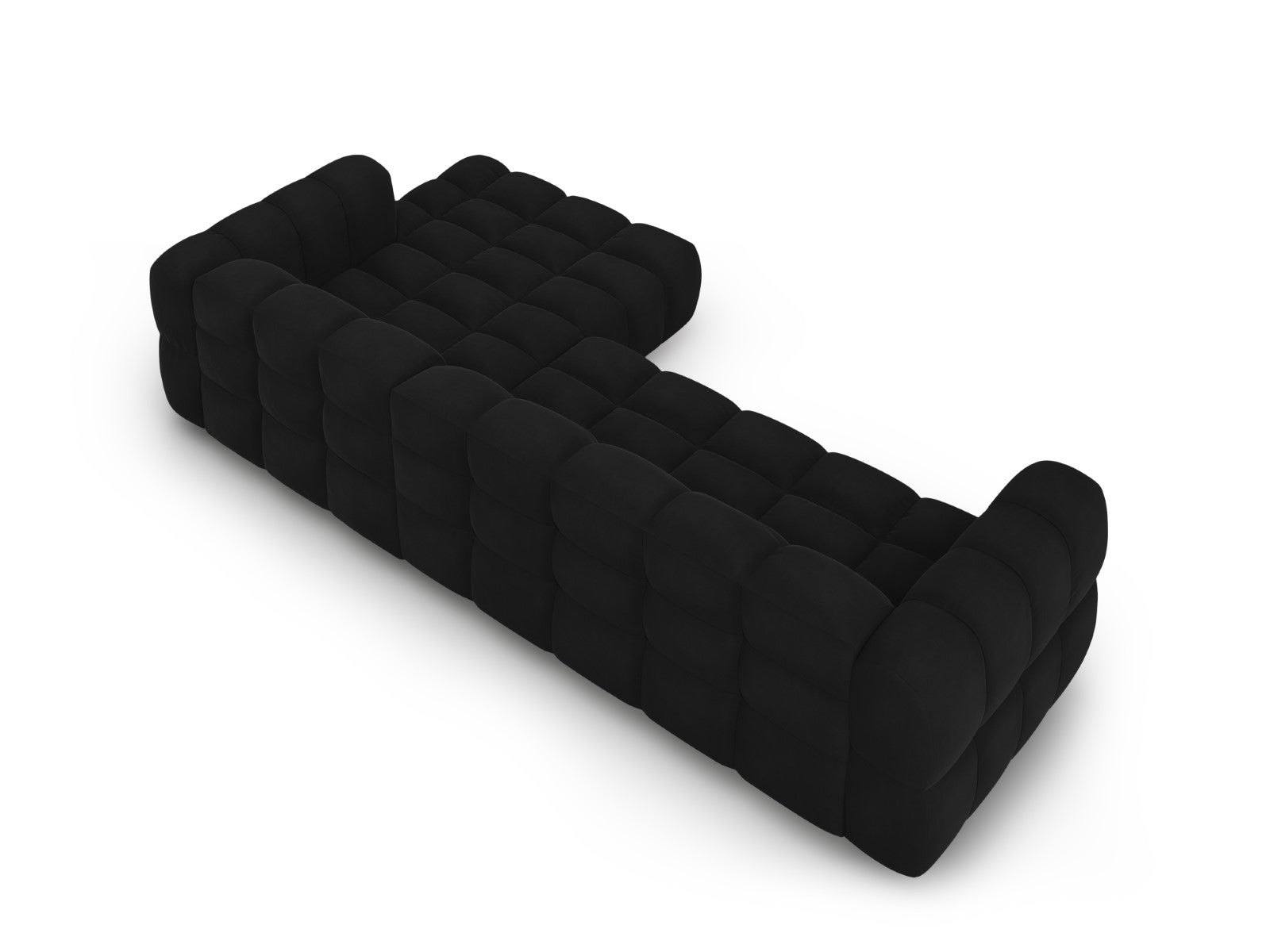 Cosmopolitan Design - Divano angolare modulare destro "Sky" 4 posti in velluto nero 