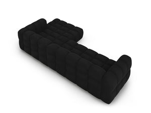 Cosmopolitan Design - Divano angolare modulare destro "Sky" 4 posti in velluto nero 