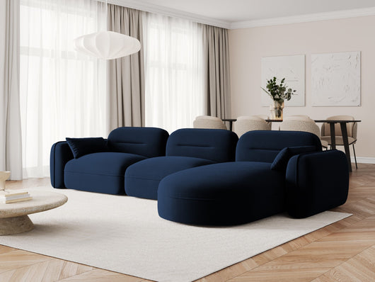 Cosmopolitan Design - Divano angolare modulare destro "Sydney" 4 posti in velluto blu reale 