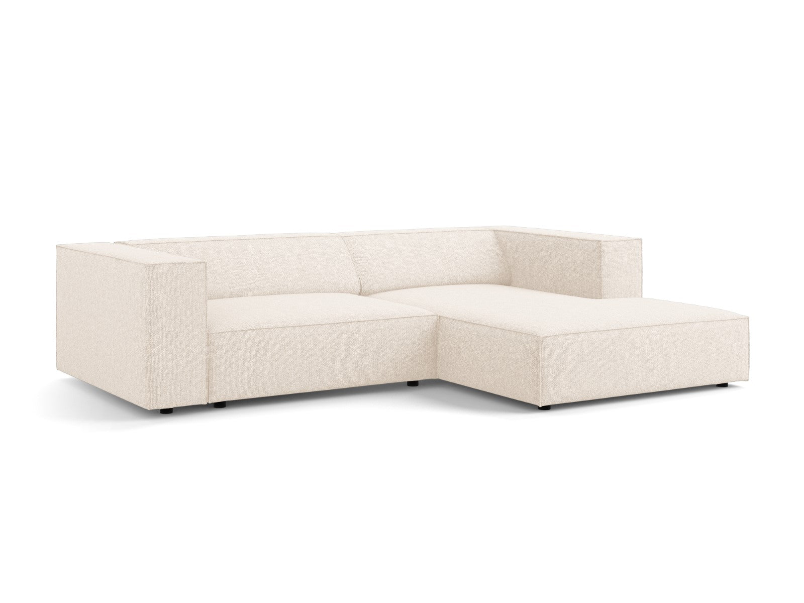 Cosmopolitan Design - Divano angolare destro "Arendal" 3 posti in ciniglia beige chiaro 