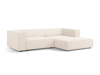 Cosmopolitan Design - Divano angolare destro "Arendal" 3 posti in ciniglia beige chiaro 