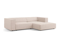 Cosmopolitan Design - Divano angolare destro "Arendal" 3 posti in ciniglia beige 