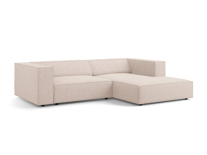 Cosmopolitan Design - Divano angolare destro "Arendal" 3 posti in ciniglia beige 