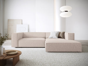 Cosmopolitan Design - Divano angolare destro "Arendal" 3 posti in ciniglia beige 
