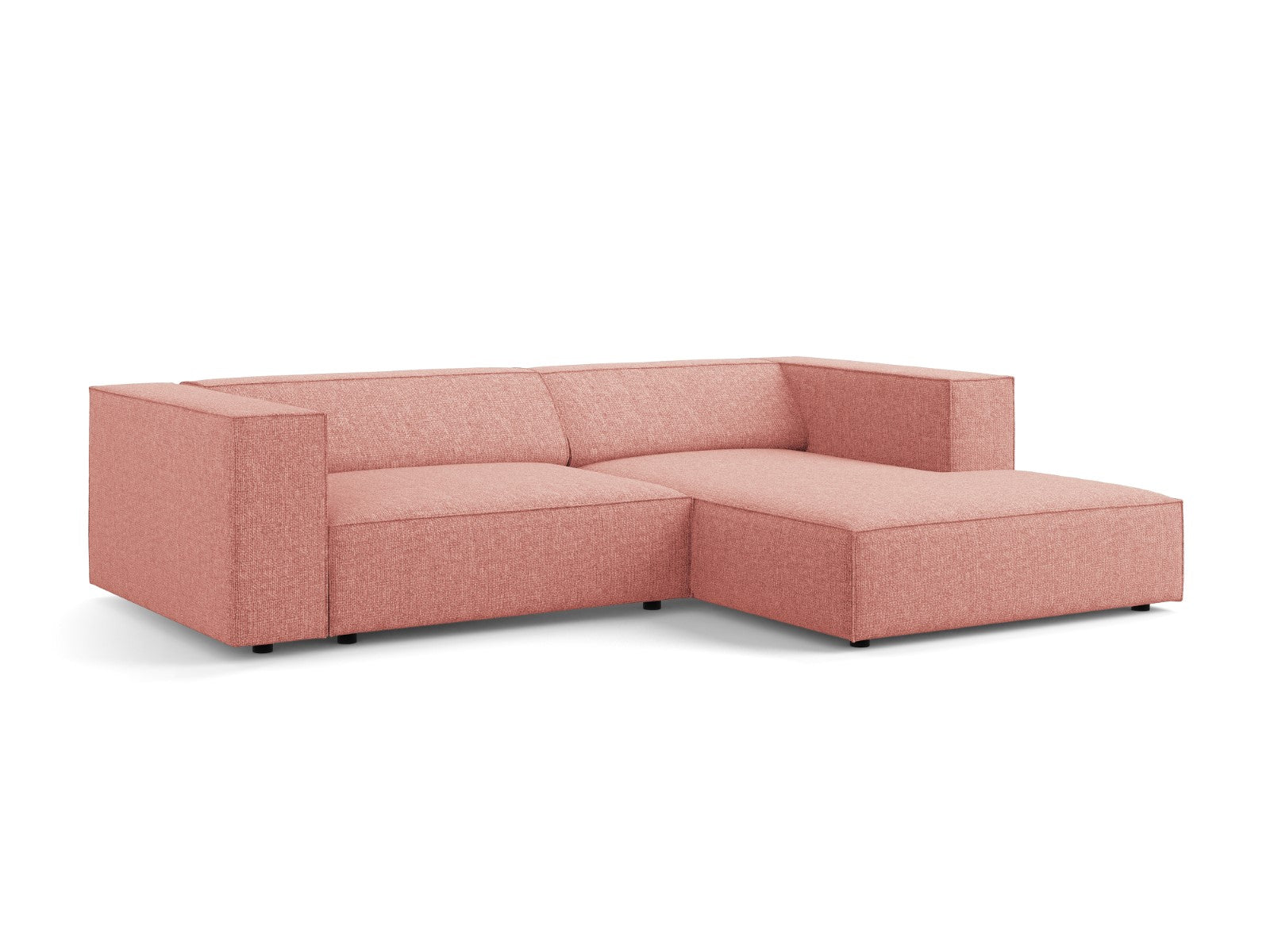 Cosmopolitan Design - Divano angolare destro "Arendal" 3 posti in ciniglia rosa 