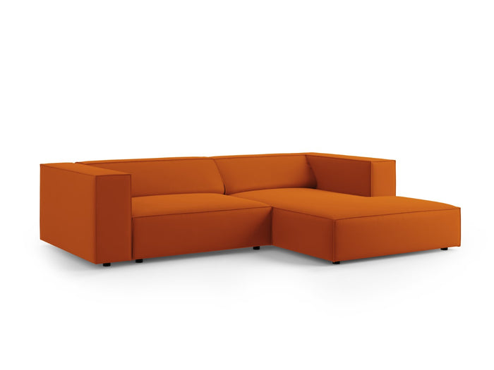 Cosmopolitan Design - Divano angolare destro "Arendal" 3 posti in velluto terracotta 