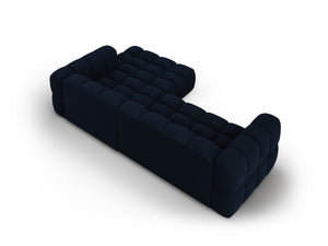 Cosmopolitan Design - Divano angolare modulare destro "Sky" 4 posti in velluto blu reale 