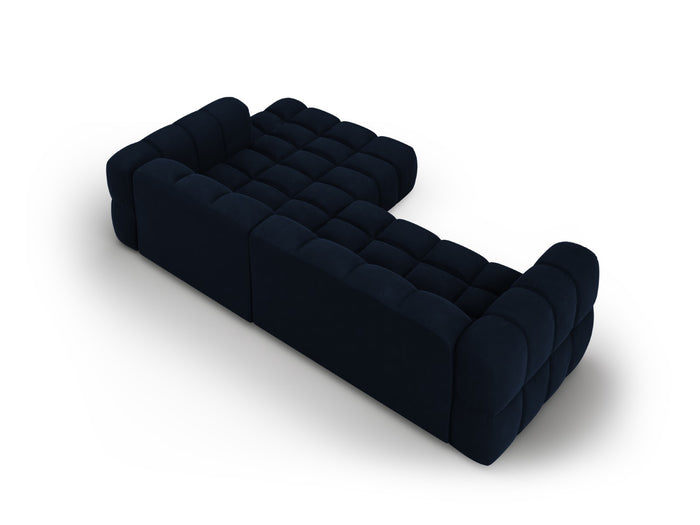 Cosmopolitan Design - Divano angolare modulare destro "Sky" 4 posti in velluto blu reale 