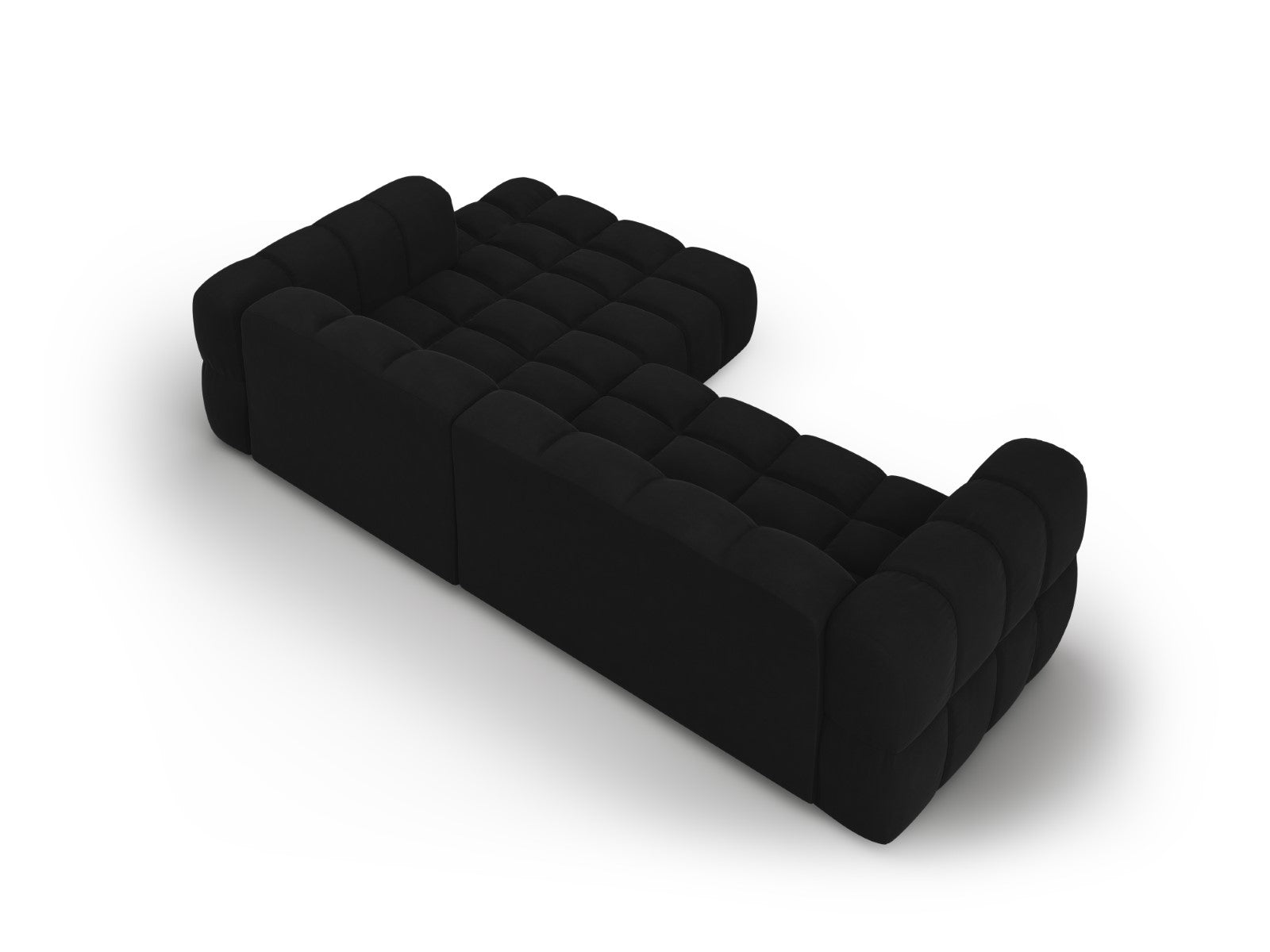 Cosmopolitan Design - Divano angolare modulare destro "Sky" 4 posti in velluto nero 