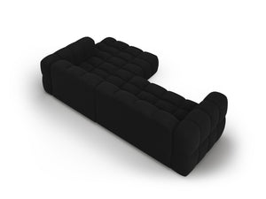 Cosmopolitan Design - Divano angolare modulare destro "Sky" 4 posti in velluto nero 