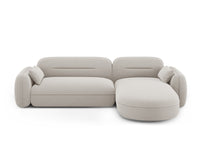 Cosmopolitan Design - Divano angolare modulare destro "Sydney" 4 posti in velluto beige chiaro 