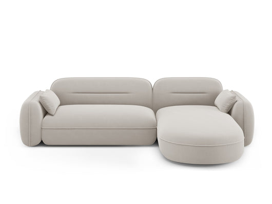 Cosmopolitan Design - Divano angolare modulare destro "Sydney" 4 posti in velluto beige chiaro 