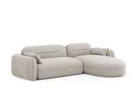 Cosmopolitan Design - Divano angolare modulare destro "Sydney" 4 posti in velluto beige chiaro 