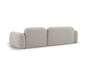 Cosmopolitan Design - Divano angolare modulare destro "Sydney" 4 posti in velluto beige chiaro 