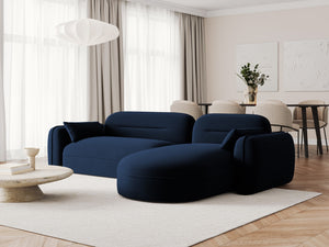 Cosmopolitan Design - Divano angolare modulare destro "Sydney" 4 posti in velluto blu reale 