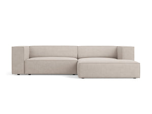 Cosmopolitan Design - Divano angolare destro "Arendal" 3 posti in ciniglia con effetto a coste beige scuro 