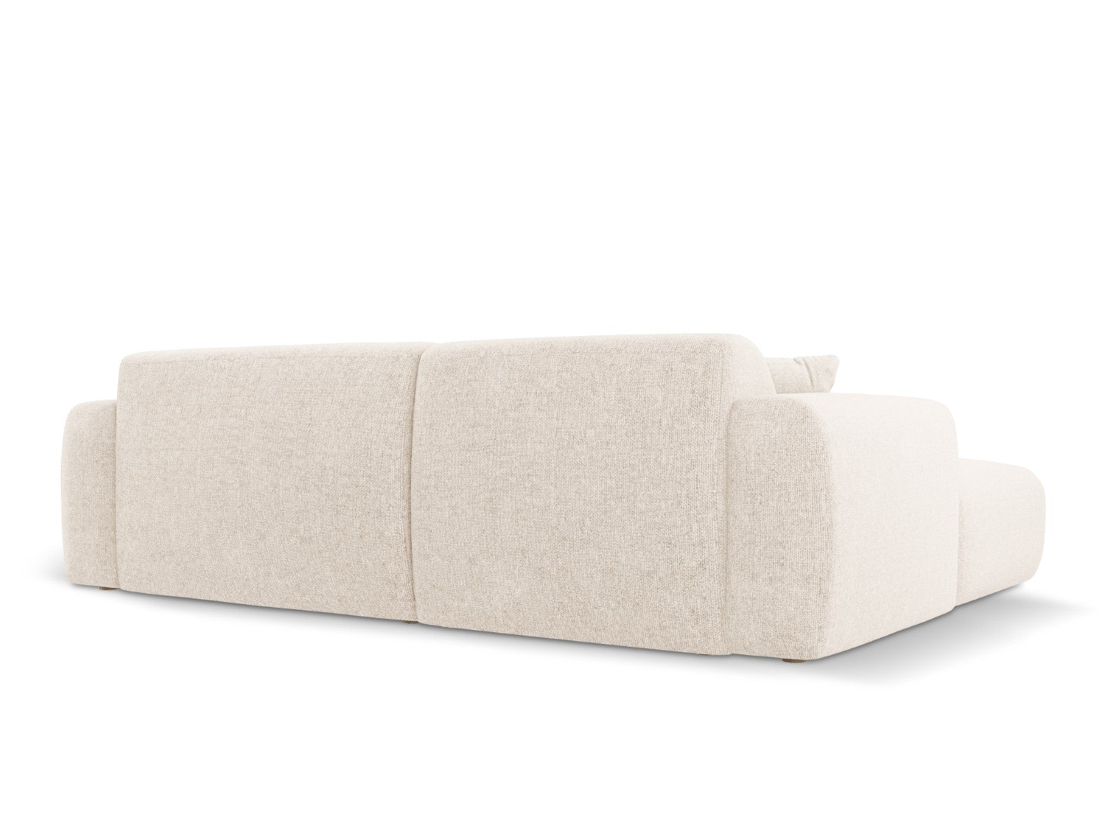 Cosmopolitan Design - Divano angolare destro "Nolio" 4 posti in ciniglia beige chiaro 