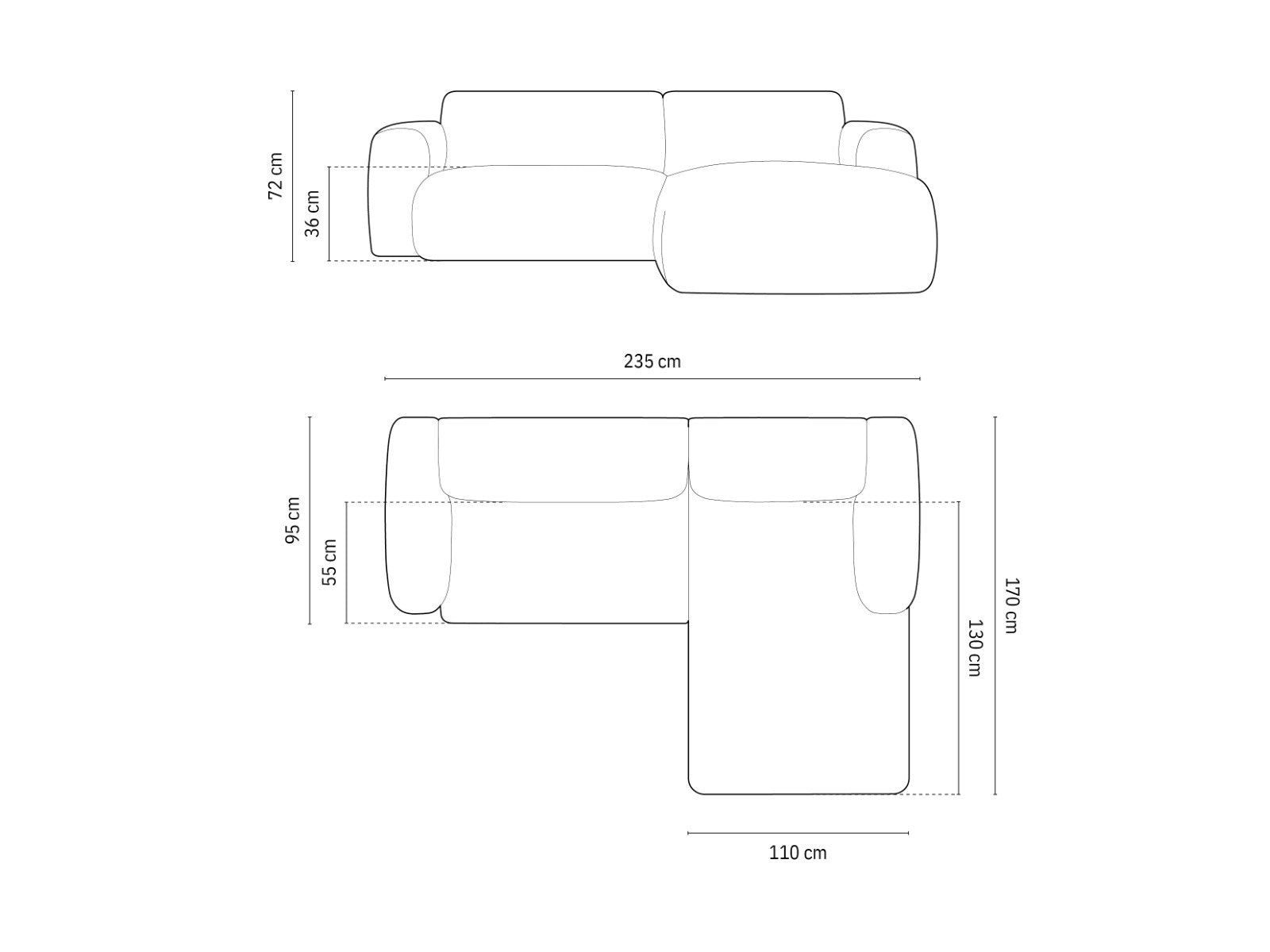Cosmopolitan Design - Divano angolare destro "Nolio" 4 posti in ciniglia beige chiaro 