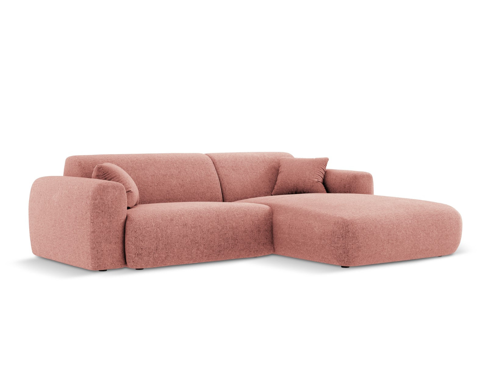 Cosmopolitan Design - Divano angolare destro "Nolio" 4 posti in ciniglia rosa 