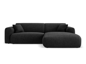 Cosmopolitan Design - Divano angolare destro "Nolio" 4 posti in ciniglia nero 