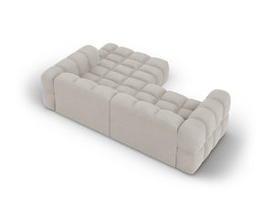 Cosmopolitan Design - Divano angolare modulare destro "Sky" 3 posti in velluto beige chiaro 