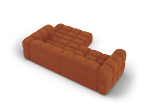 Cosmopolitan Design - Divano angolare modulare destro "Sky" 3 posti in velluto terracotta 