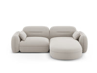 Cosmopolitan Design - Divano angolare modulare destro "Sydney" 3 posti in velluto beige chiaro 