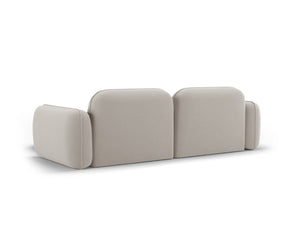 Cosmopolitan Design - Divano angolare modulare destro "Sydney" 3 posti in velluto beige chiaro 