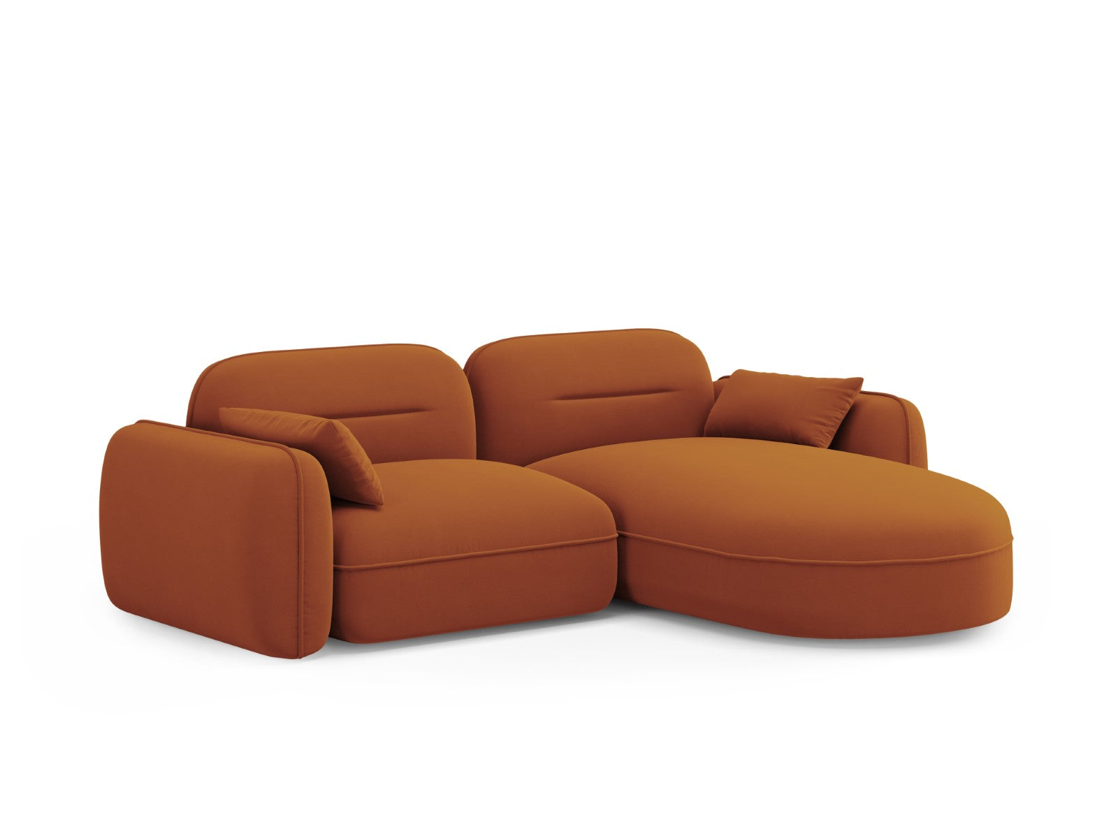 Cosmopolitan Design - Divano angolare modulare destro "Sydney" 3 posti in velluto terracotta 