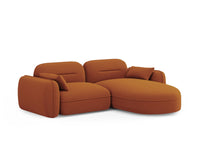Cosmopolitan Design - Divano angolare modulare destro "Sydney" 3 posti in velluto terracotta 