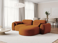 Cosmopolitan Design - Divano angolare modulare destro "Sydney" 3 posti in velluto terracotta 