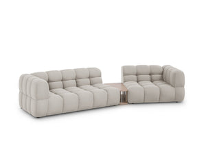 Cosmopolitan Design - Divano modulare destro "Sky" 3 posti in velluto beige chiaro 