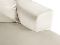 Cosmopolitan Design - Divano panoramico convertibile sinistro con contenitore "Kyoto" 7 posti in velluto beige chiaro 