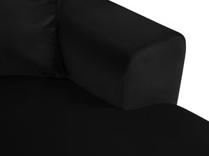 Cosmopolitan Design - Divano panoramico convertibile sinistro con contenitore "Kyoto" 7 posti in velluto nero 