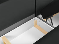 Cosmopolitan Design - Divano panoramico convertibile sinistro con contenitore "Kyoto" 7 posti in velluto grigio scuro 