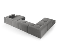 Cosmopolitan Design - Divano panoramico sinistro "Arendal" 7 posti in velluto cemento 