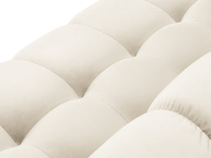 Cosmopolitan Design - Divano panoramico sinistro "Bali" 7 posti in velluto beige chiaro 