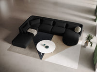 Cosmopolitan Design - Divano panoramico sinistro "Tulum" 6 posti in velluto nero 