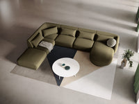 Cosmopolitan Design - Divano panoramico sinistro "Tulum" 6 posti in velluto verde 