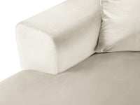 Cosmopolitan Design - Divano panoramico convertibile destro con contenitore "Kyoto" 7 posti in velluto beige chiaro 