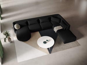 Cosmopolitan Design - Divano panoramico destro "Tulum" 6 posti in velluto nero 