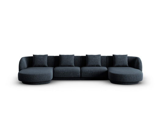 Cosmopolitan Design - Divano panoramico "Tulum" 5 posti in ciniglia blu reale 