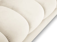 Cosmopolitan Design - Divano panoramico "Bali" 7 posti in velluto beige chiaro 