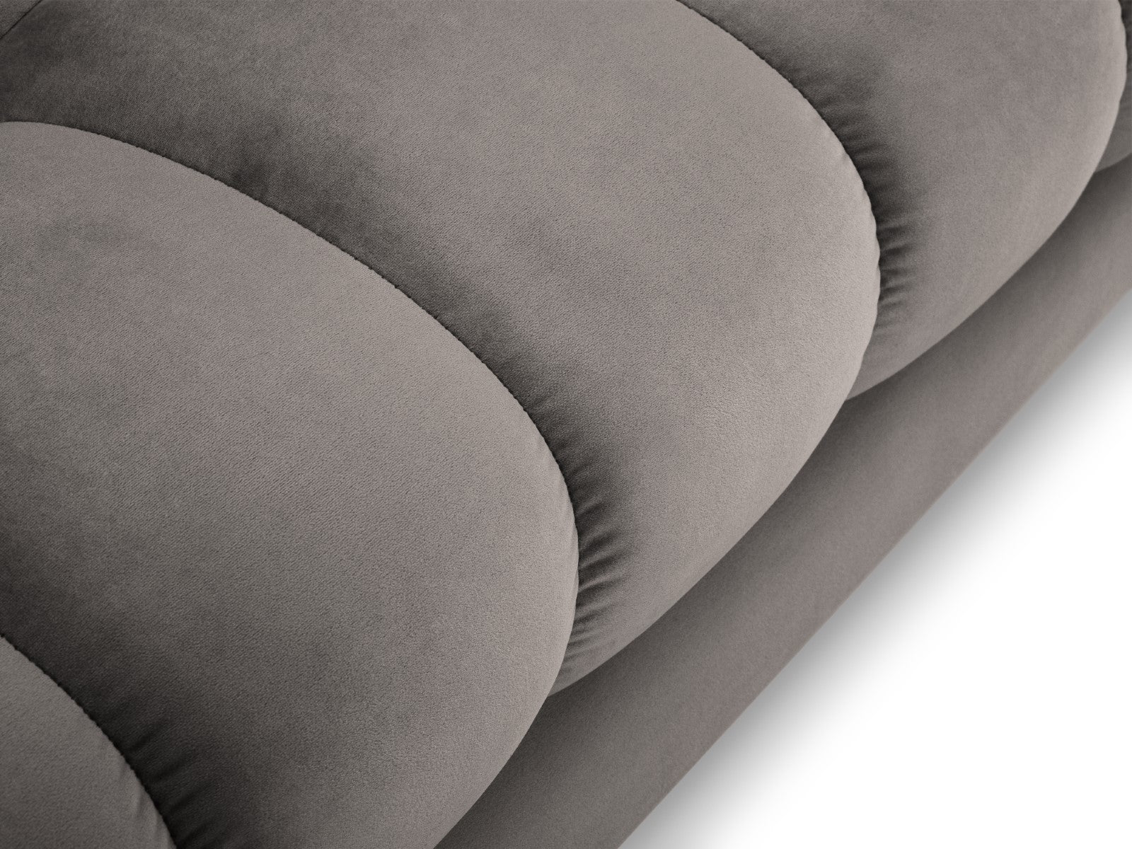 Cosmopolitan Design - Divano panoramico "Bali" 7 posti in velluto grigio chiaro 