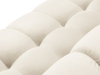 Cosmopolitan Design - Divano panoramico "Bali" 7 posti in velluto beige chiaro 