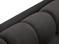 Cosmopolitan Design - Divano panoramico "Bali" 7 posti in velluto grigio scuro 