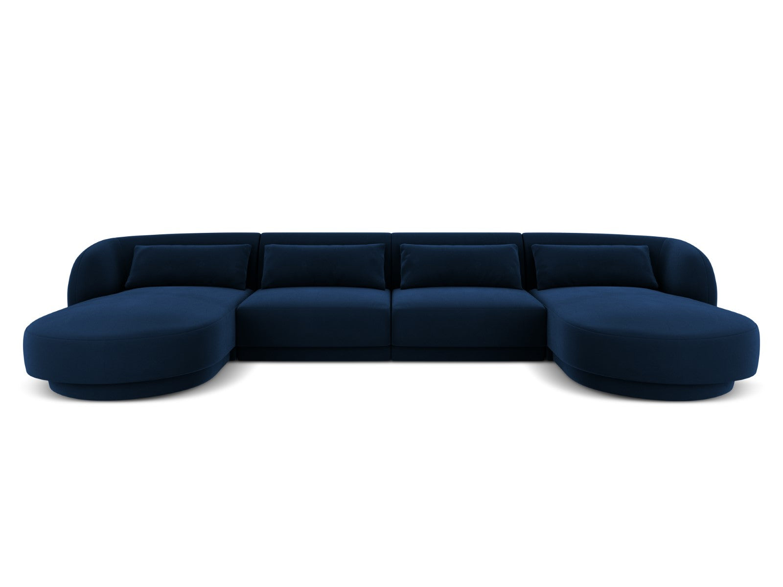 Cosmopolitan Design - Divano panoramico "Tulum" 5 posti in velluto blu reale 